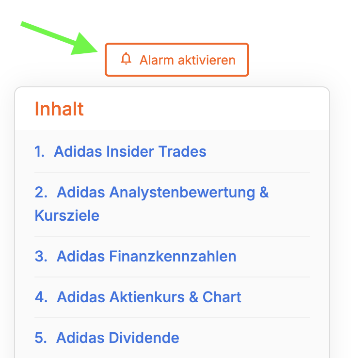 Alarm aktivieren Button