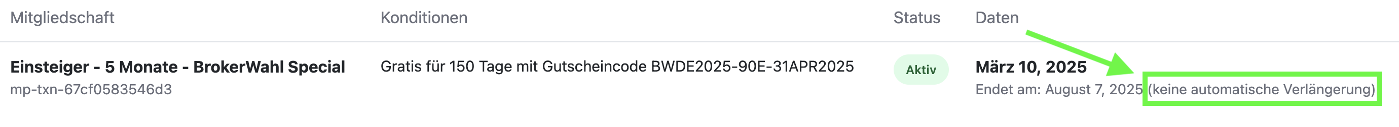 Kündigungsbestätigung